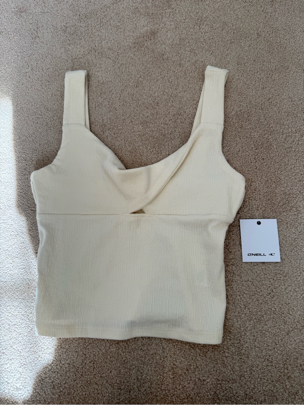 NWT O'Neill Light Cream Ribbed V-Neck Tank
